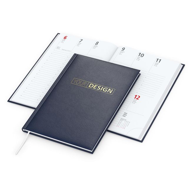Wochenkalender Prestige Bestseller inkl. Goldprägung, dunkelblau