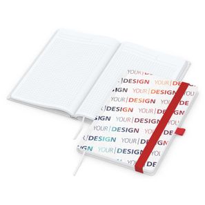 Notizbuch Match-Book White Bestseller, A5, Natura, individuell, rot