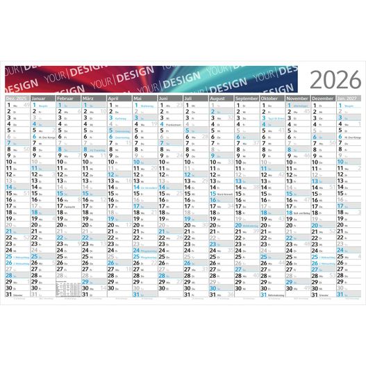 Wandplaner Horizont Bestseller, M, blau (Bild 1)