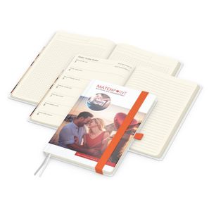 Wochenplaner Match-Hybrid Creme Bestseller, Cover-Star matt, orange