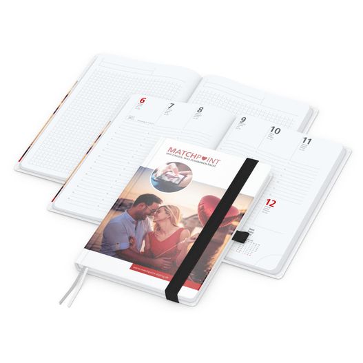 Wochenplaner Match-Hybrid White Bestseller, A5, Cover-Star gloss-individuell, schwarz (Bild 1)