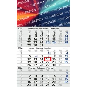 3-Monatskalender Budget 3 Bestseller, blau (Einblatt)