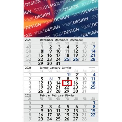 3-Monatskalender Budget 3 Bestseller, blau (Einblatt)