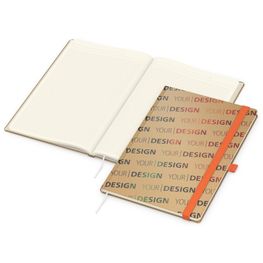 Produktabbildung Notizbuch Match-Book Creme Bestseller, A4, Natura, braun-individuell, orange Notizbuch Match-Book Creme Bestseller, A4, Natura, braun-individuell, orange