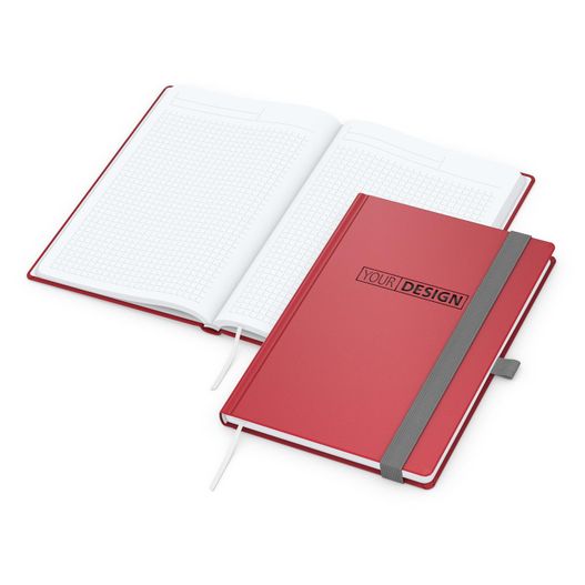 Produktabbildung Notizbuch Vision-Book White Bestseller, A5, rot inkl. Prägung schwarz-glänzend Notizbuch Vision-Book White Bestseller, A5, rot inkl. Prägung schwarz-glänzend (Bild 1)