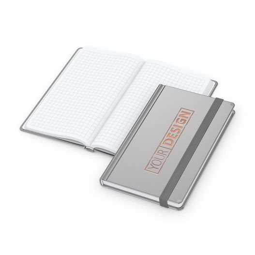 Produktabbildung Notizbuch Easy-Book Comfort Bestseller, Pocket, silber inkl. Kupferprägung Notizbuch Easy-Book Comfort Bestseller, Pocket, silber inkl. Kupferprägung (Bild 1)