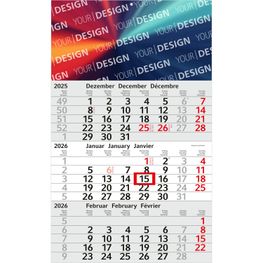 3-Monatskalender Budget 3 Bestseller, rot (Einblatt)