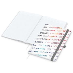 Notizbuch Match-Book White Bestseller, A4, Natura, individuell, silbergrau