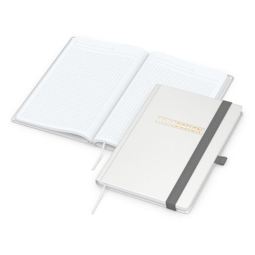 Produktabbildung Notizbuch Vision-Book White Bestseller, A5, weiß inkl. Goldprägung Notizbuch Vision-Book White Bestseller, A5, weiß inkl. Goldprägung (Bild 1)