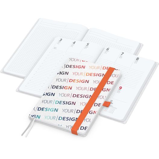 Wochenplaner Match-Hybrid White Bestseller, A5, Natura individuell, orange (Bild 1)