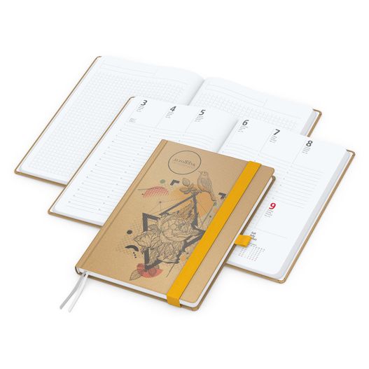 Wochenplaner Match-Hybrid White Bestseller, A5, Natura braun-individuell, gelb (Bild 1)