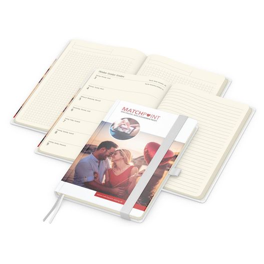 Wochenplaner Match-Hybrid Creme Bestseller, Cover-Star gloss, weiß (Bild 1)