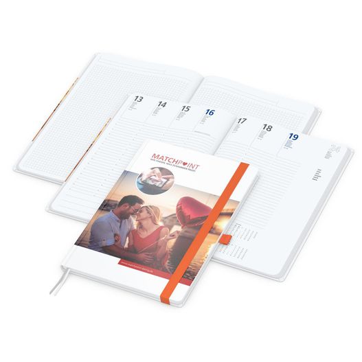 Wochenplaner Match-Hybrid White Bestseller, A4, Cover-Star gloss, orange (Bild 1)