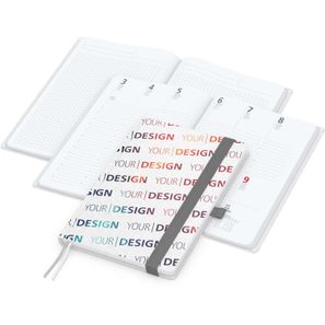 Wochenplaner Match-Hybrid White Bestseller, A5, Natura individuell, silbergrau
