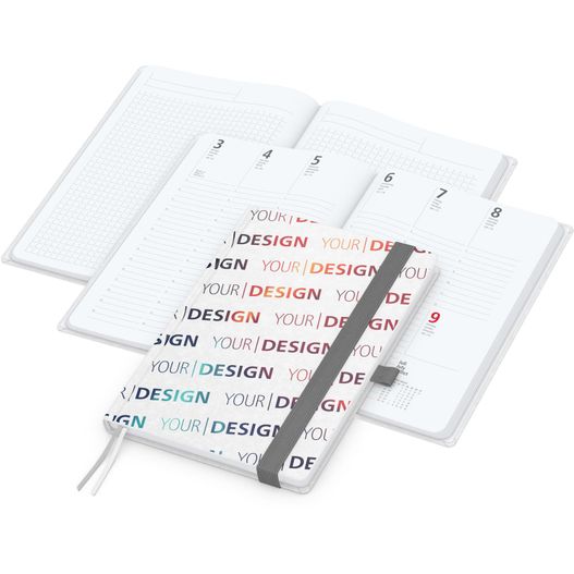 Wochenplaner Match-Hybrid White Bestseller, A5, Natura individuell, silbergrau (Bild 1)