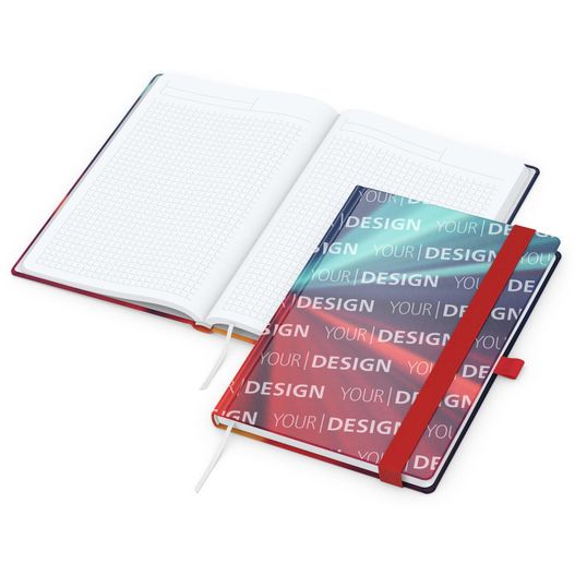 Notizbuch Match-Book White Bestseller, A5, Cover-Star, matt-individuell, rot (Bild 1)