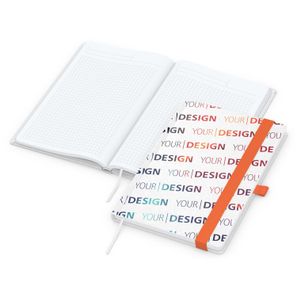 Notizbuch Match-Book White Bestseller, A5, Natura, individuell, orange