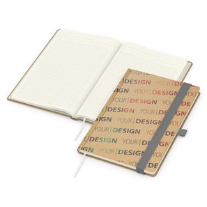 Notizbuch Match-Book Creme Bestseller, A5, Natura, braun-individuell, silbergrau