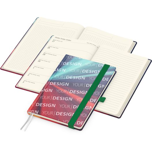 Wochenplaner Match-Hybrid Creme Bestseller, Cover-Star gloss, grün (Bild 1)