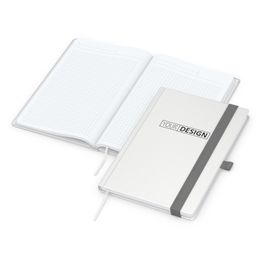 Notizbuch Vision-Book White Bestseller, A5, weiß inkl. Prägung schwarz-glänzend