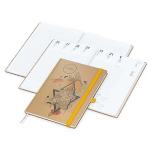 Wochenplaner Match-Hybrid White Bestseller, A4, Natura braun-individuell, gelb