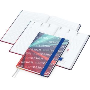 Wochenplaner Match-Hybrid White Bestseller, A5, Cover-Star matt-individuell, mittelblau