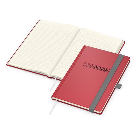 Produktabbildung Notizbuch Vision-Book Creme Bestseller, A5, rot inkl. Prägung schwarz-glänzend Notizbuch Vision-Book Creme Bestseller, A5, rot inkl. Prägung schwarz-glänzend (Bild 1)