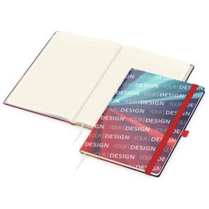 Notizbuch Match-Book Creme Bestseller, A4, Cover-Star, gloss-individuell, rot