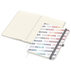 Notizbuch Match-Book Creme Bestseller, A4, Natura, individuell, silbergrau
