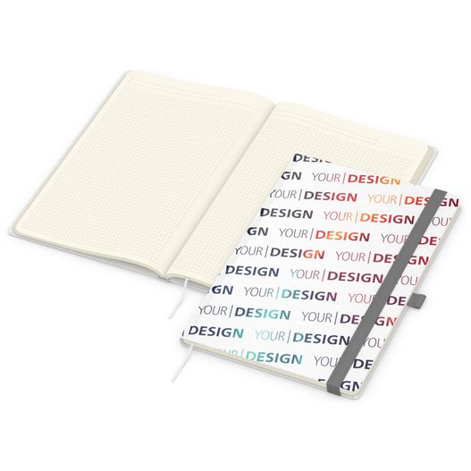 Notizbuch Match-Book Creme Bestseller, A4, Natura, individuell, silbergrau (Bild 1)
