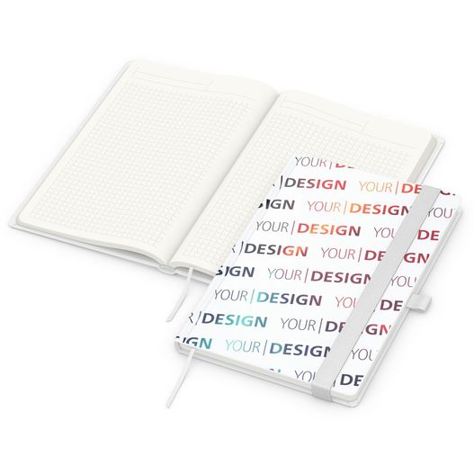 Produktabbildung Notizbuch Match-Book, A5, Cover-Star Recycling-Matt, weiß Notizbuch Match-Book, A5, Cover-Star Recycling-Matt, weiß (Bild 1)