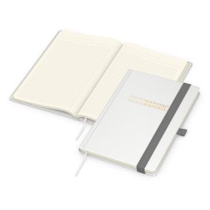 Notizbuch Vision-Book Creme Bestseller, A5, weiß inkl. Goldprägung