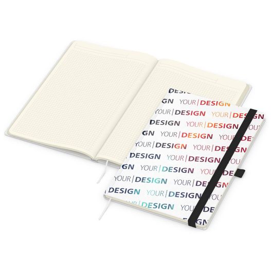 Produktabbildung Notizbuch Match-Book Creme Bestseller, A4, Natura, individuell, schwarz Notizbuch Match-Book Creme Bestseller, A4, Natura, individuell, schwarz (Bild 1)