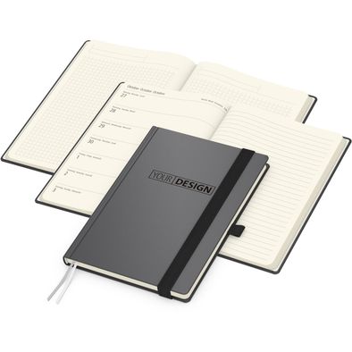 Wochenplaner Vision-Hybrid Creme Bestseller inkl. Prägung schwarz-glänzend
