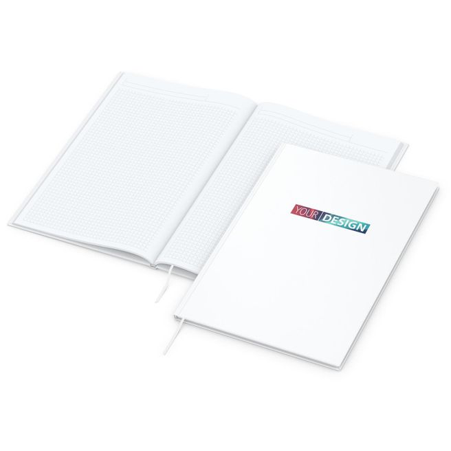 Produktabbildung Notizbuch Memo-Book Bestseller, A4, matt-weiß Notizbuch Memo-Book Bestseller, A4, matt-weiß