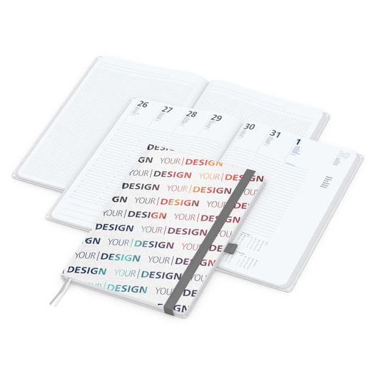 Wochenplaner Match-Hybrid White Bestseller, A4, Natura individuell, silbergrau (Bild 1)