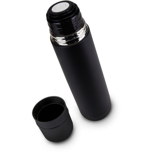 Isolierkanne // Cup in Cup - mit 2 Deckeln - Schwarz matt (Bild 1)