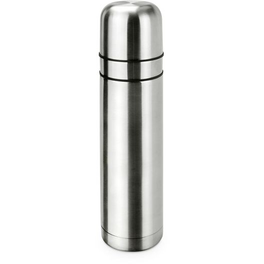 Isolierkanne // Cup in Cup - mit 2 Deckeln - Silber (Bild 1)