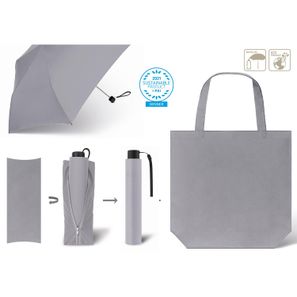 Taschenschirm mit Einkaufstasche SCHIRM & SHOPPER RPET