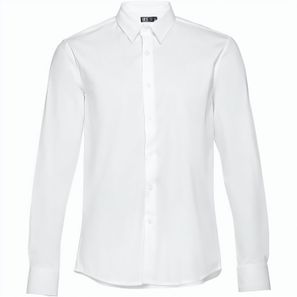 THC PARIS WH. Langärmliges Popeline-Hemd für Herren. Weiße Farbe