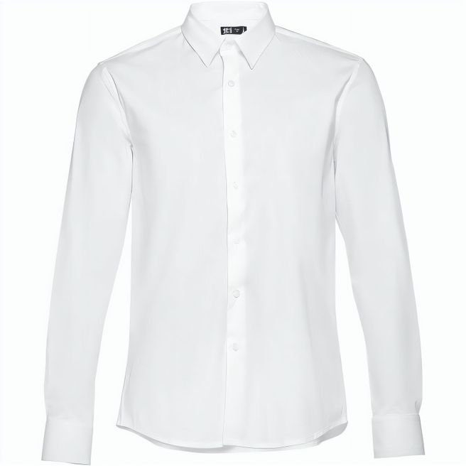 Produktabbildung THC PARIS WH. Langärmliges Popeline-Hemd für Herren. Weiße Farbe THC PARIS WH. Langärmliges Popeline-Hemd für Herren. Weiße Farbe