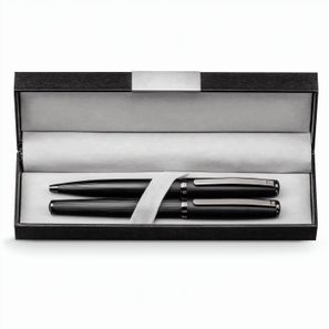 IMPERIO. Kugelschreiber- und Rollerset aus Metall mit Drehmechanik