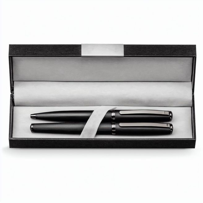 Produktabbildung IMPERIO. Kugelschreiber- und Rollerset aus Metall mit Drehmechanik IMPERIO. Kugelschreiber- und Rollerset aus Metall mit Drehmechanik