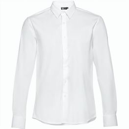 THC PARIS WH. Langärmliges Popeline-Hemd für Herren. Weiße Farbe