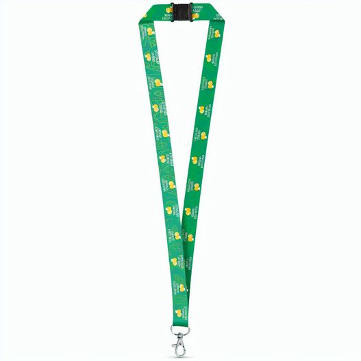 DOVER. Sublimationslanyard aus recyceltem Polyester (100% rPET) mit Karabiner (Bild 1)