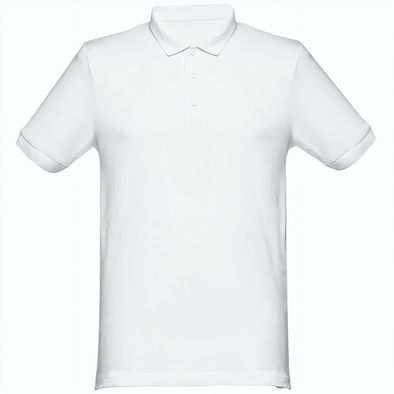 THC MONACO WH. Kurzarm-Poloshirt für Herren aus kardierter Baumwolle