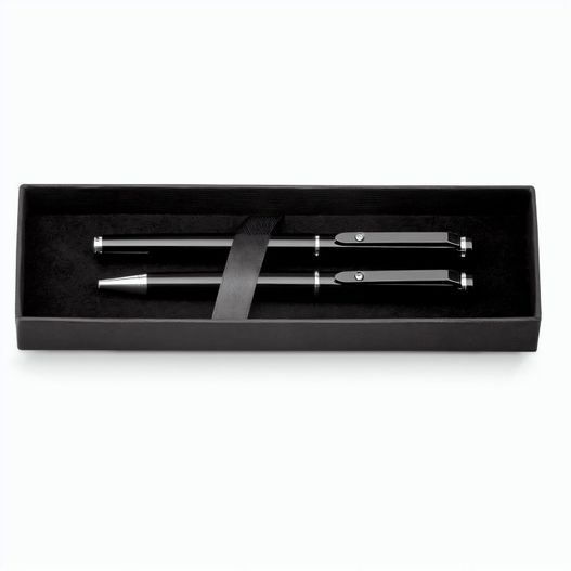 CALIOPE SET. Schreibset mit Tintenroller und Kugelschreiber aus Metall (Bild 1)