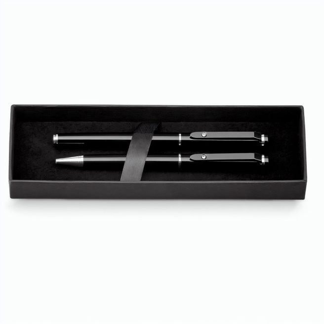 Produktabbildung CALIOPE SET. Schreibset mit Tintenroller und Kugelschreiber aus Metall CALIOPE SET. Schreibset mit Tintenroller und Kugelschreiber aus Metall