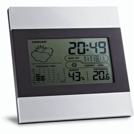 DENE. Tischwetterstation mit LCD-Bildschirm aus Aluminium und ABS