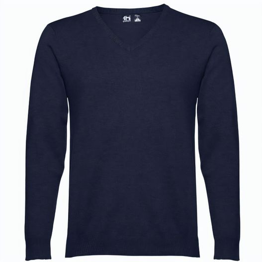 THC MILAN. Herren-Pullover mit V-Ausschnitt aus Baumwolle und Polyamid (Bild 1)